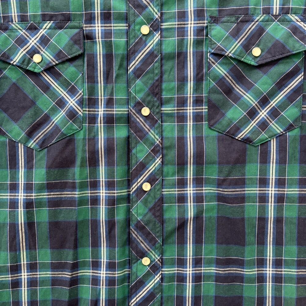 Wrangler Mens Pearl Snap Western Shirt Size XL Rodeo Cowboy Ranch Festival Plaid - Picture 2 of 10